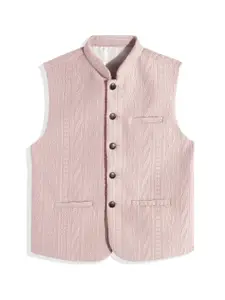 CHARCHIT Boys Textured Brocade Pure Cotton Nehru Jacket
