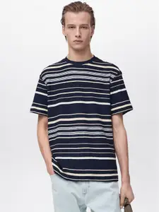 MANGO MAN Striped Pure Cotton T-shirt