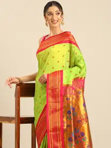 Varkala Silk Sarees Ethnic Motifs Woven Design Zari Paithani Saree
