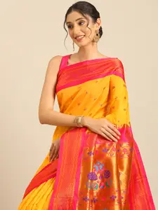 Varkala Silk Sarees Ethnic Motifs Woven Design Zari Paithani Saree