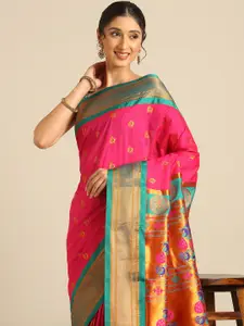 Varkala Silk Sarees Ethnic Motifs Woven Design Zari Paithani Saree