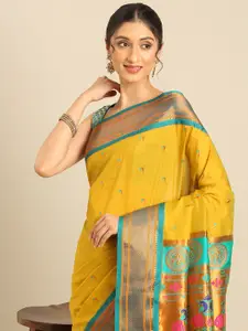 Varkala Silk Sarees Ethnic Motifs Woven Design Zari Paithani Saree