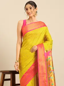 Varkala Silk Sarees Floral Woven Design Zari Paithani Saree