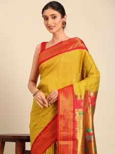 Varkala Silk Sarees Floral Woven Design Zari Paithani Saree