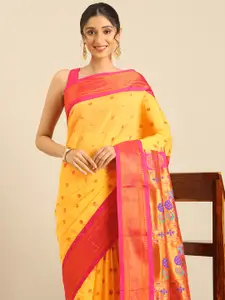 Varkala Silk Sarees Ethnic Motifs Woven Design Zari Paithani Saree