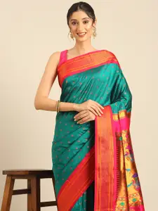 Varkala Silk Sarees Ethnic Motifs Woven Design Zari Paithani Saree