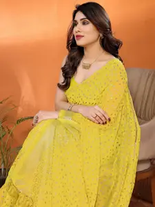 Mitera Floral Woven Design Pure Georgette Saree