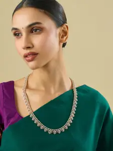 Kushal's Fashion Jewellery Gold-Plated Cubic Zirconia Studded Necklace