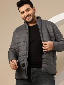 Sztori Plus Size Mock Collar Padded Jacket