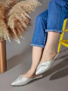 ICONICS Women Textured Mules Flats