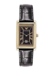 Emporio Armani Men Leather Textured Straps Analogue Watch AR11666I