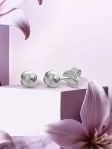 ANAYRA 925 Sterling Silver-Plated Circular Shaped Studs