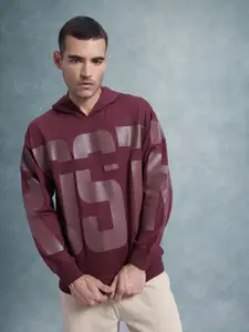 The Roadster Lifestyle Co. Men Printed Hooded Sweatshirt