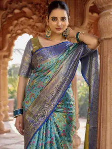 Satrani Woven Design Zari Pure Silk Kanjeevaram Saree