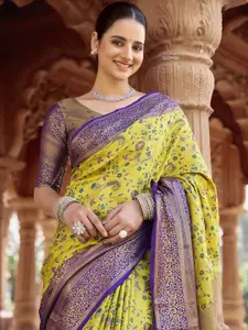 Satrani Woven Design Zari Pure Silk Kanjeevaram Saree