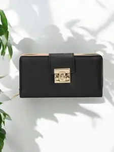 CRUSSET Women Textured PU Two Fold Wallet with SIM Card Holder