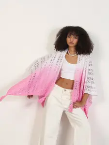 SHOWOFF Women Colourblocked Printed Poncho