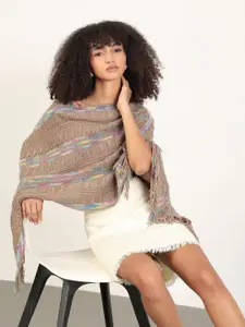SHOWOFF Women Striped Poncho