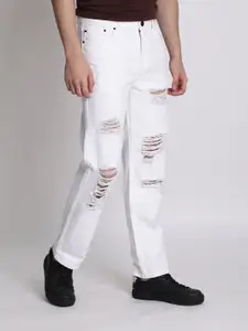 The Roadster Lifestyle Co Men Relaxed Fit Highly Distressed Jeans