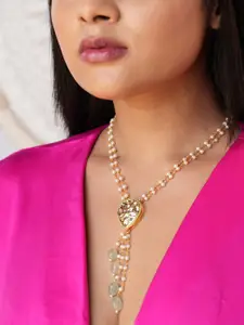 Binnis Wardrobe Gold-Plated Kundan Studded Pearl Beaded Necklace