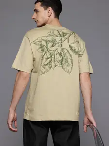 Allen Solly Floral Printed Drop-Shoulder Sleeves Relaxed Fit T-shirt