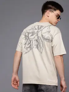 Allen Solly Printed Drop-Shoulder Sleeves Pure Cotton T-shirt