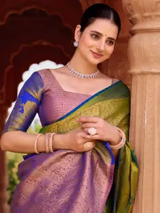 Satrani Woven Design Zari Pure Silk Designer Paithani Saree