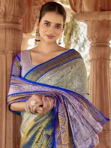 Mitera Floral Woven Design Zari Pure Silk Paithani Saree