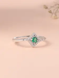 Ornate Jewels 925 Silver Green Emerald Adjustable Ring