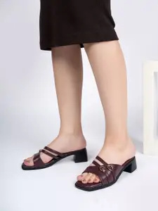 The Roadster Lifestyle Co Square Toe Block Heels Sandals