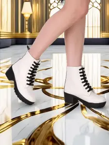 STRASSE PARIS Women Lace-Up Ankle Boots With Chunky Sole