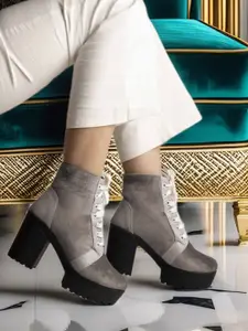 STRASSE PARIS Women Mid-Top Ankle Height Round Toe Block Heeled  Boots