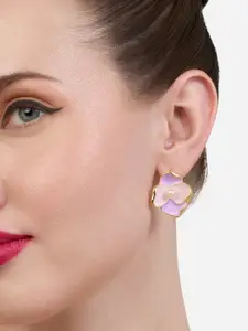 Zaveri Pearls Gold-Plated Pearls Studded Floral Studs