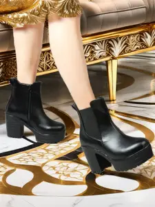 STRASSE PARIS Women High Heel Ankle Chelsea Boots With Side Zipper