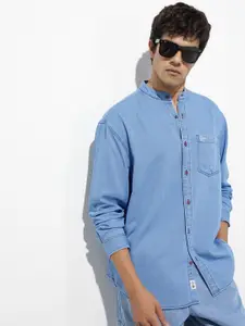 The Roadster Lifestyle Co. Men Classic Relaxed Fit Denim Pure Cotton Casual Shirt