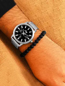 WROGN Men Embellished Dial & Bracelet Style Straps Analogue Watch WRNWJ25 Set-30