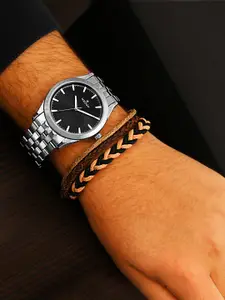 WROGN Men Dial & Bracelet Style Straps Analogue Watch WRNWJ25 Set-72