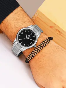 WROGN Men Embellished Dial & Bracelet Style Straps Analogue Watch WRNWJ25 Set-75