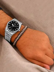 WROGN Men Embellished Dial & Bracelet Style Straps Analogue Watch WRNWJ25 Set-65