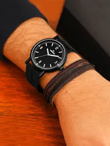 WROGN Men Dial & Leather Bracelet Analogue Watch WRNWJ25 Set-67