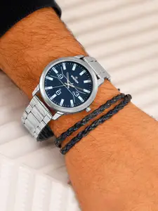 WROGN Men Printed Dial & Bracelet Style Straps Analogue Watch WRNWJ25 Set-34