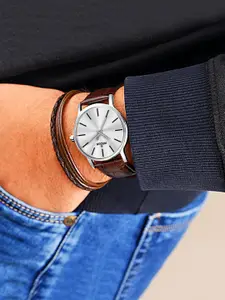 WROGN Men Dial & Leather Straps Analogue Watch WRNWJ25 Set-17