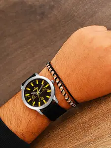 WROGN Men Dial & Leather Straps Analogue Watch WRNWJ25 Set-33