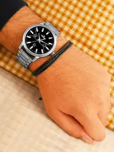 WROGN Men Embellished Dial & Straps Analogue Watch WRNWJ25 Set-31