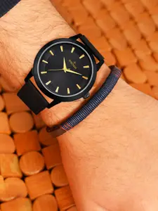 WROGN Men Dial & Leather Bracelet Style Straps Analogue Watch WRNWJ25 Set-59