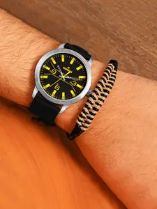 WROGN Men Patterned Dial & Leather Straps Analogue Watch WRNWJ25 Set-32