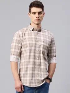 Majestic Man Men Comfort Slim Fit Checked Pure Cotton Casual Shirt