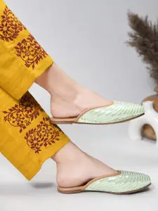 JodyHub Women Square Toe Western - Embellished Mules Flats