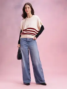 DressBerry Striped Extended Sleeve Pullover