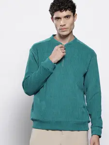 The Indian Garage Co Self-Striped Relaxed Fit Corduroy Sweatshirt